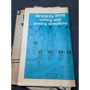 Simplicity 8445 Vintage Sewing Pattern Dress Size 7 1970s
